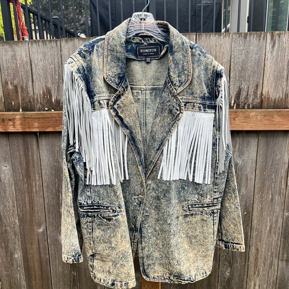 Vintage Fringe Jean Jacket, 22w - Picture 1 of 6